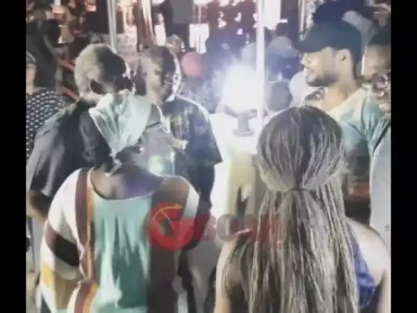 Video: Ramsey Noah Greets Lovers Olu Jacobs and Joke Silva As They Dance Out At Tunde Kilani